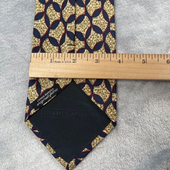 Jhane Barnes Mens Neck Tie Multi-color Abstract Print 100% Silk Made in Japan - Picture 11 of 12